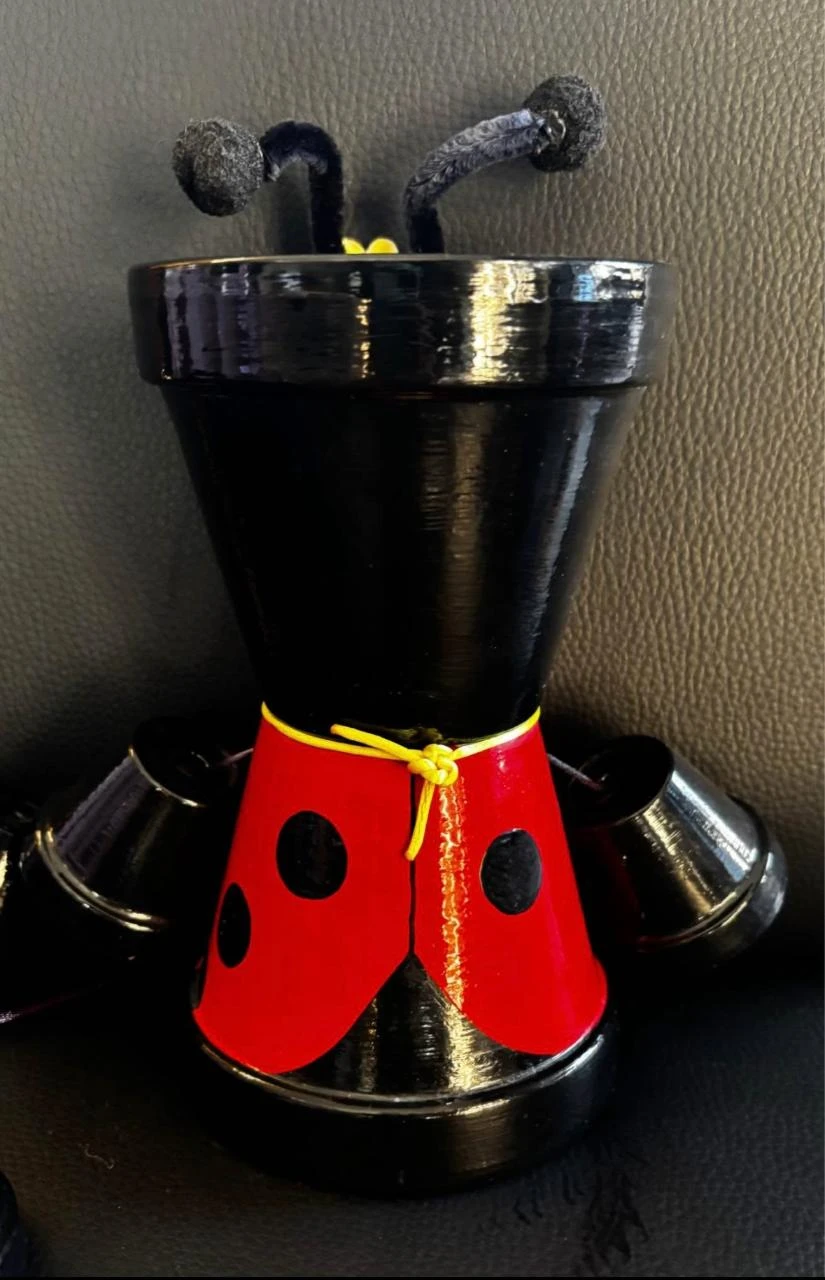 🐞 Handmade Craft Decoration Pot Sparkling Ladybug – photo 2